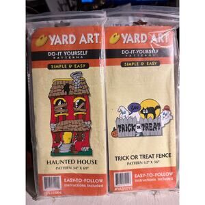 VTG NOS 1998 Yard Art Halloween (2) Haunted House Trick or Treat Fence